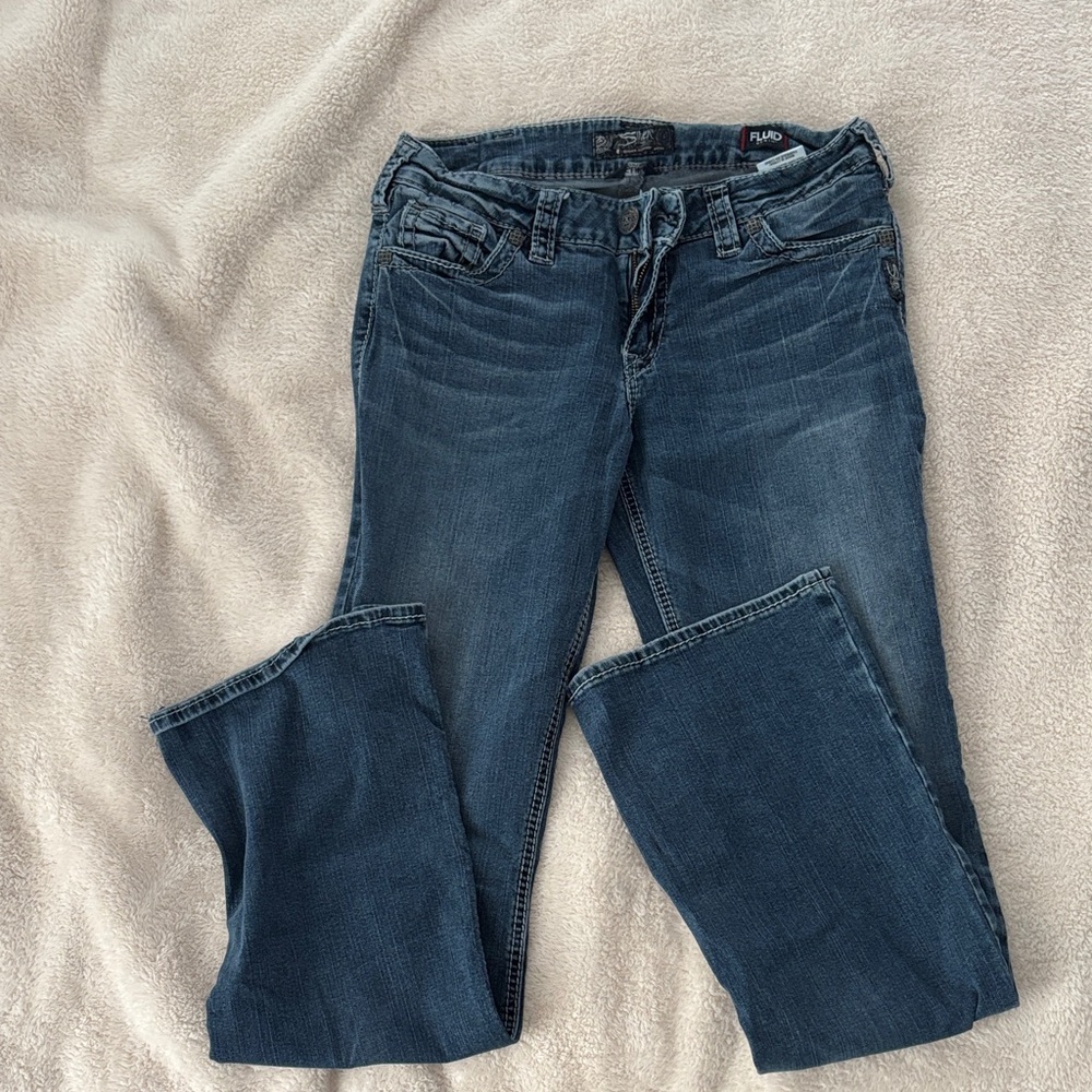 Silver Jeans Women's Dark Blue Straight Leg Jeans